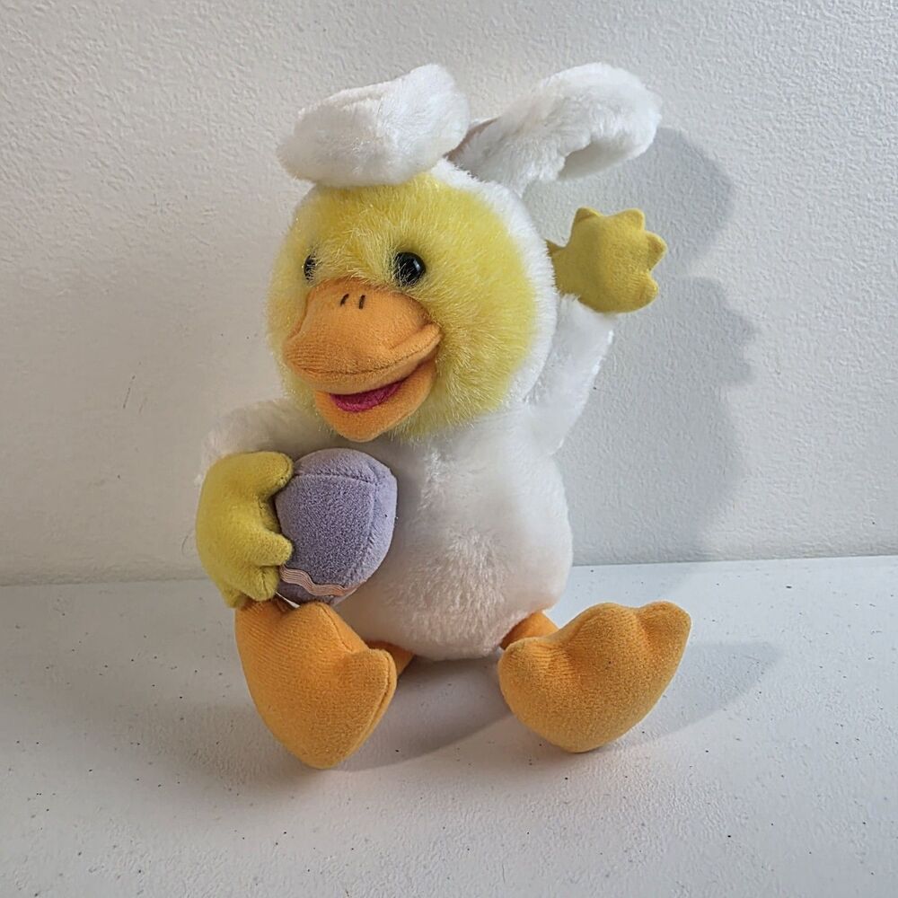 Suzy's Zoo Suzy Witzy Duck In A Bunny Suit Holding Purple Easter Egg VGC 12”